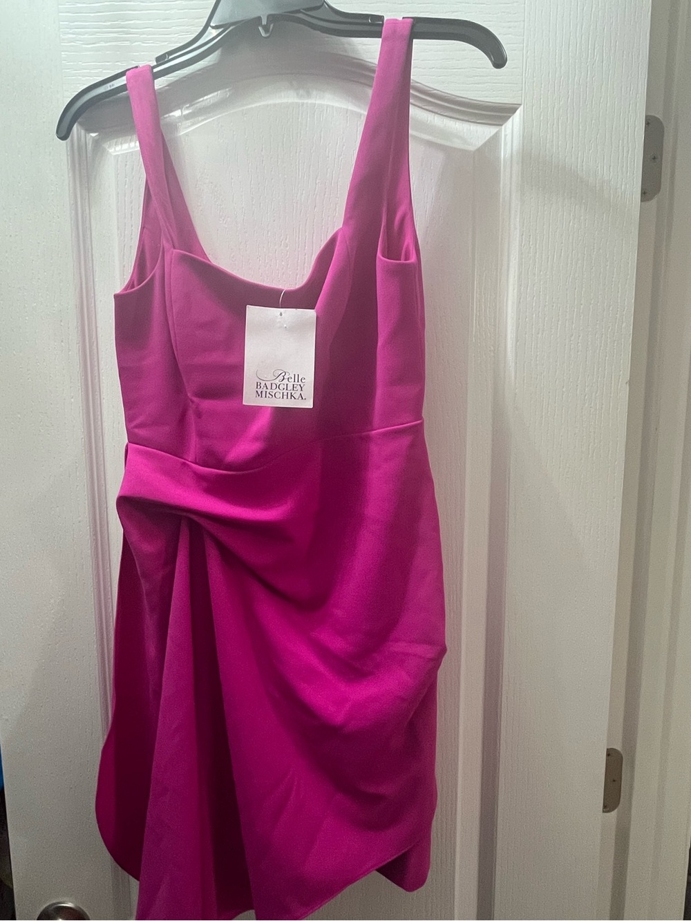 NWT!!! Badgley Mischka Hot Pink Fitted Cocktail Dress